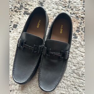 Men's Black Leather Aldo Dress
Shoes Size 9 US Loafer Casual Buckle